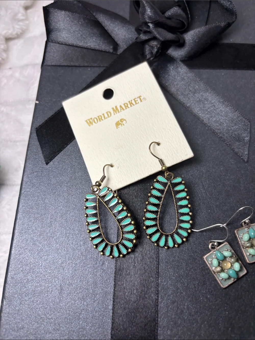 3 pairs of Blueish Turquoise Earrings - Picture 2 of 3